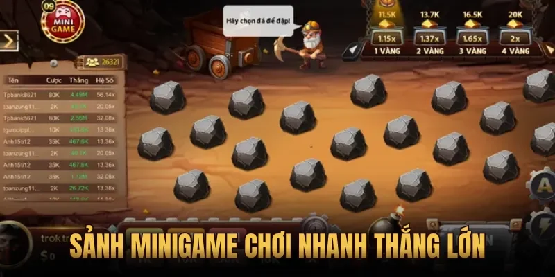 Sảnh minigame chơi nhanh thắng lớn
